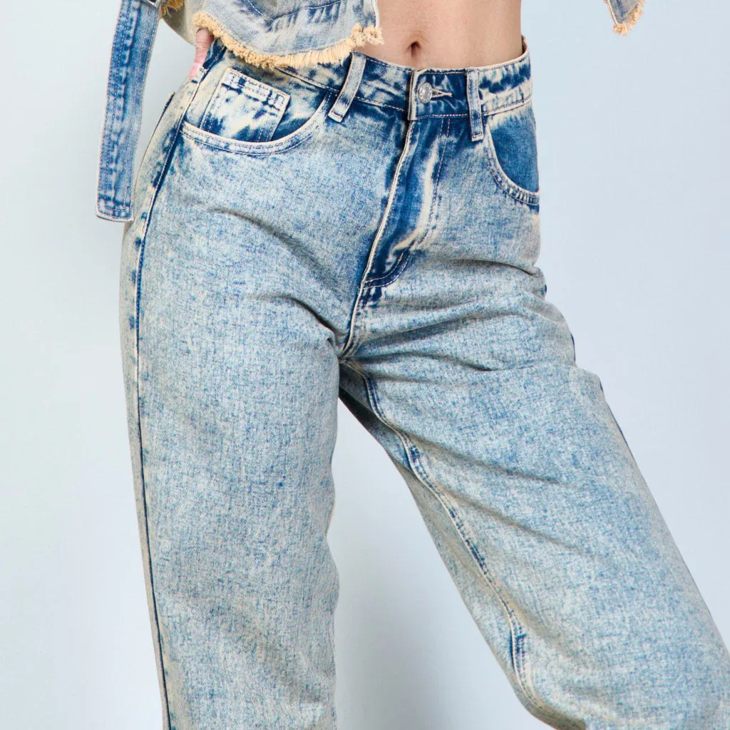 Vintage high-rise belted jeans wholesale