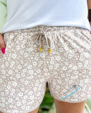 Wishlist Neutral Floral Drawstring Everyday Shorts