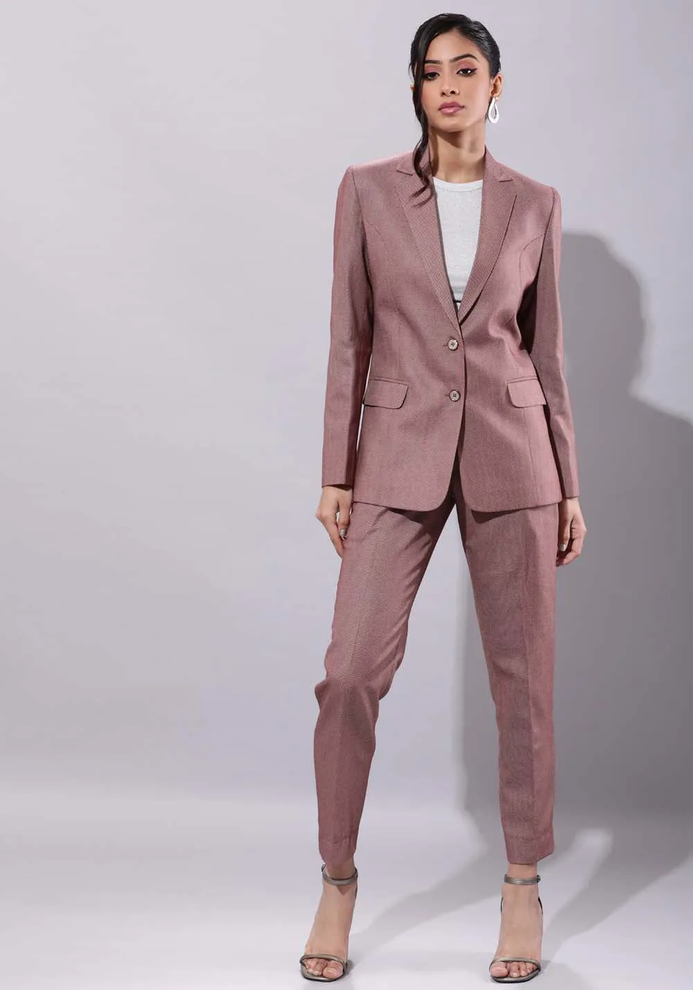 Women's  burgundy classic business suit - Trouser