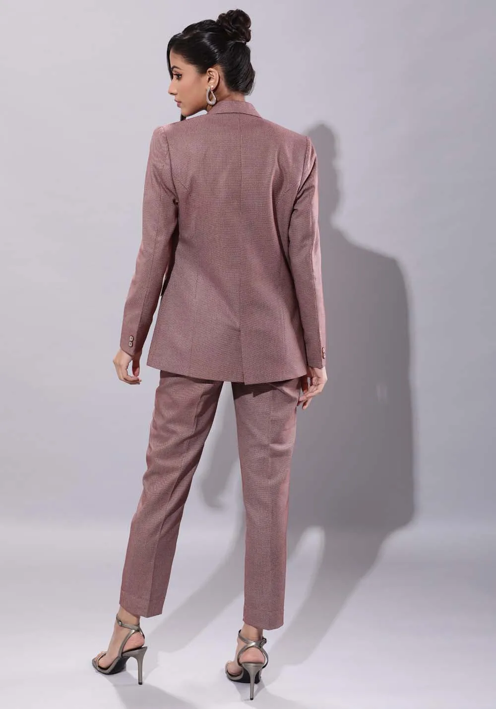 Women's  burgundy classic business suit - Trouser