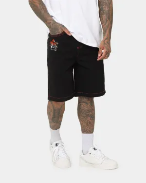 X-Large Scratch Man Shorts Black Denim