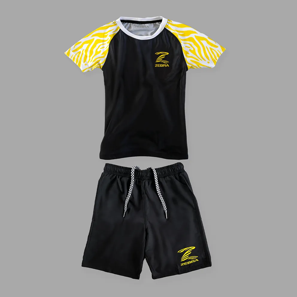 Zebra Kidz Ranked NoGi Set - Yellow - Short Sleeve