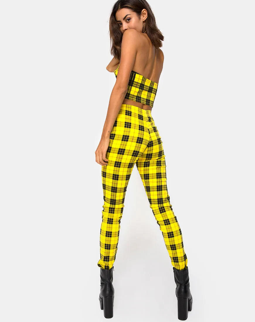 Zipshi Crop Top in Winter Plaid Yellow